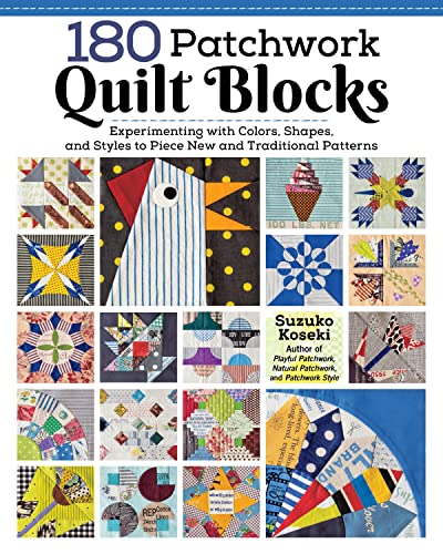 Book cover showing a grid of various colorful patchwork quilt block patterns.
