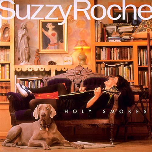 CD cover for Suzzy Roche’s “Holy Smokes” featuring a woman and dog.