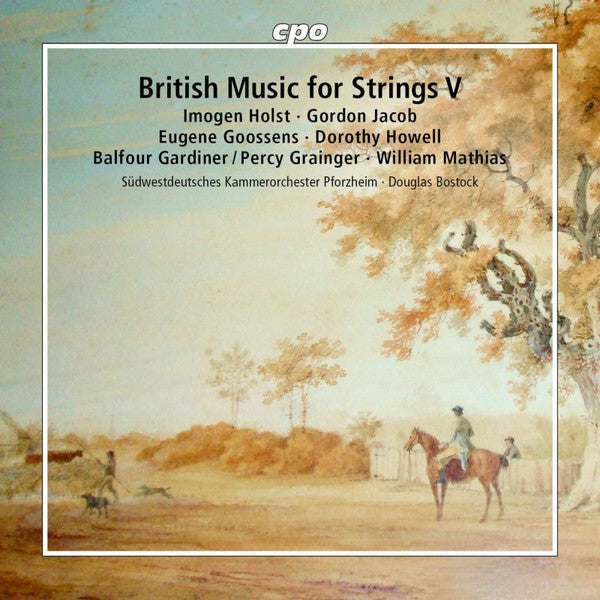 CD cover for “British Music for Strings V” with a pastoral scene.