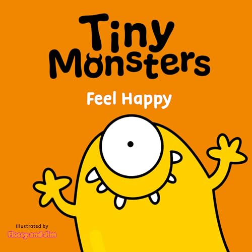 A yellow one-eyed monster waves on an orange background with the title Tiny Monsters.