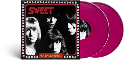 Sweet Platinum Rare 1 album cover with two magenta vinyl records on white background.