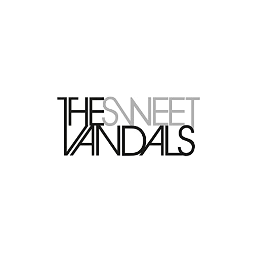 Black and white logo for band "The Sweet Vandals" on white background.