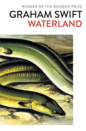 Book cover for Waterland by Graham Swift featuring an illustration of several eels.