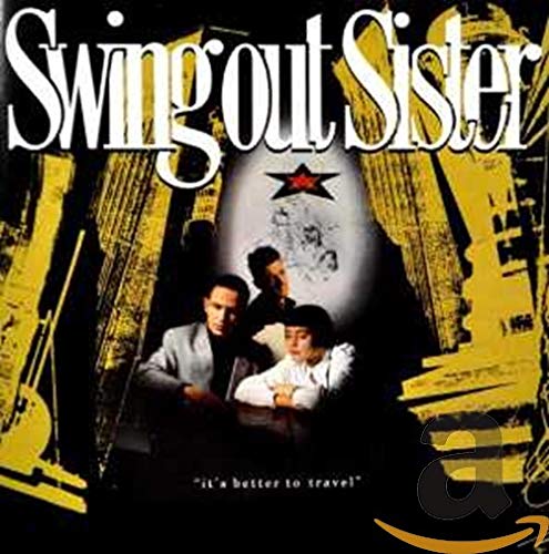 Swing Out Sister album cover, featuring two men and a woman in a stylized design.