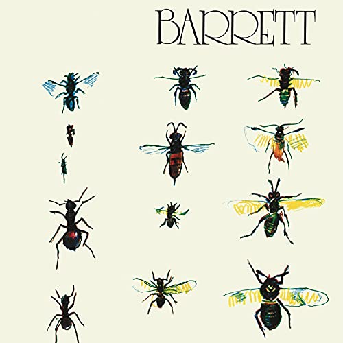 Barrett" album cover with colorful, illustrated insects on a cream background.