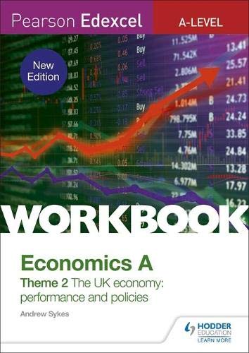 Economics A-Level workbook cover with financial charts and bold text.