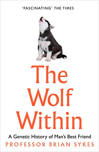 Book cover featuring a husky puppy and large red title text.