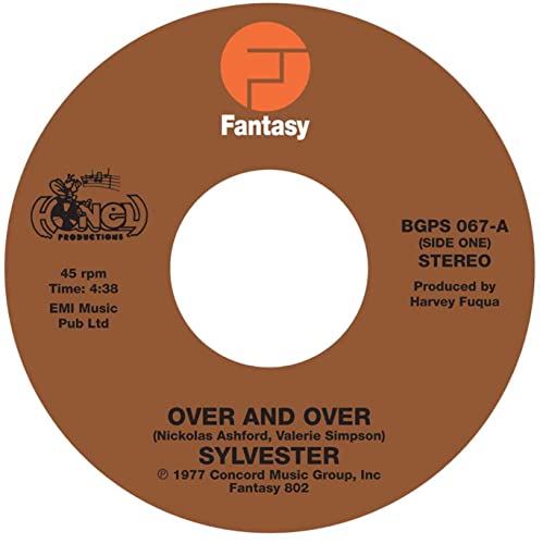 Brown vinyl record label with "Sylvester" and song titles in white text.