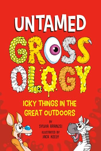 Book cover with colorful, textured title and cartoon animal illustrations.