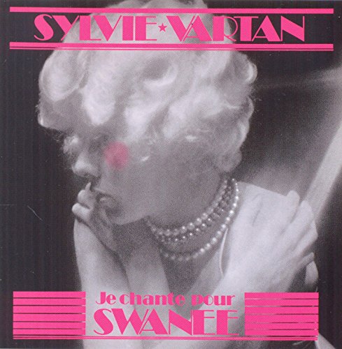 Sylvie Vartan album cover, black and white portrait with pink text.