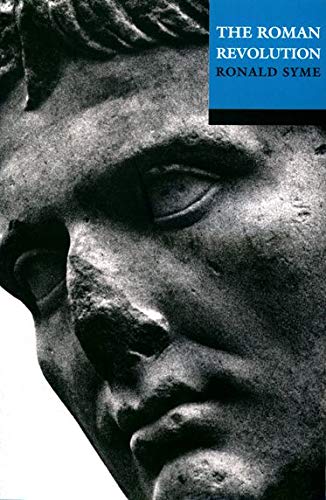 Book cover featuring a close-up of a Roman stone bust and blue title text.