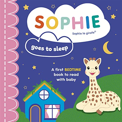 Book cover featuring Sophie the Giraffe and a starry night scene.