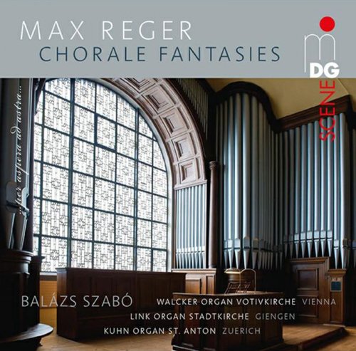 "CD cover featuring a large pipe organ in a church with stained glass."
