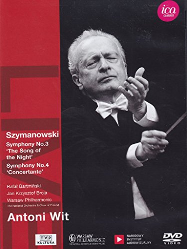 DVD cover with black and white image of conductor Antoni Wit against a red and black background.