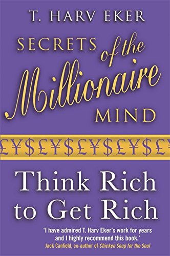 "Book cover with purple background, yellow and white text, and dollar signs."