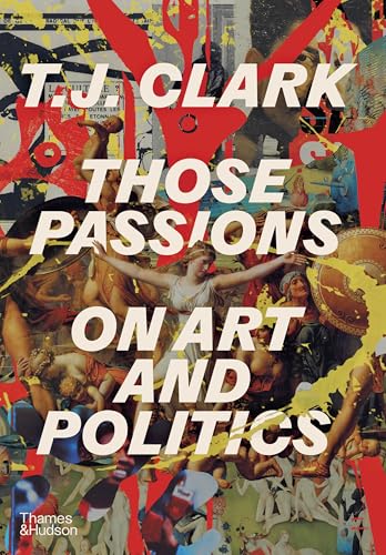 Book cover with a collage of classical paintings overlaid with bold red and yellow paint.