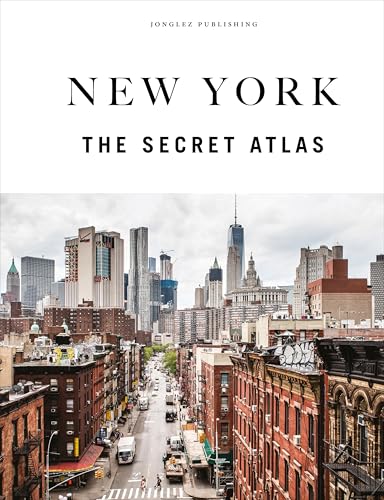 Book cover: "New York - The Secret Atlas" with a city skyline.