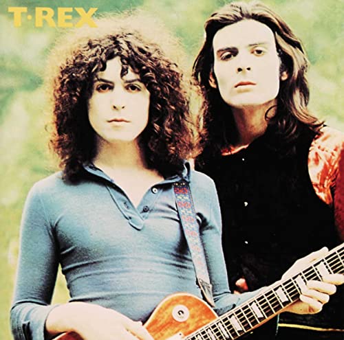 T. Rex album cover featuring two men with long hair and a guitar.