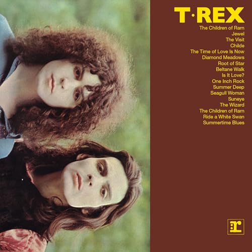 T-Rex album cover featuring a portrait of Marc Bolan and tracklist.