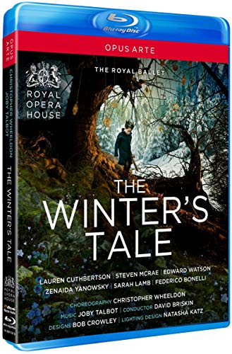 Blu-ray cover for “The Winter’s Tale” ballet, featuring a dancer in a forest.