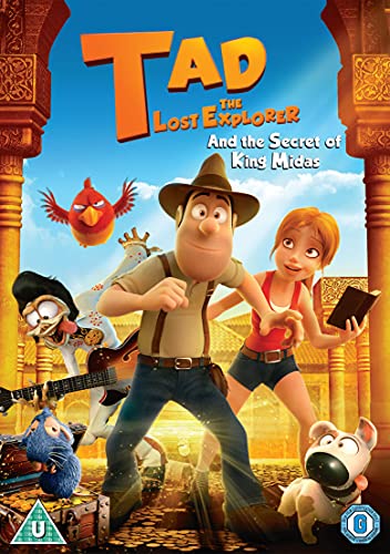 “Tad The Lost Explorer” DVD cover featuring animated characters in a temple.