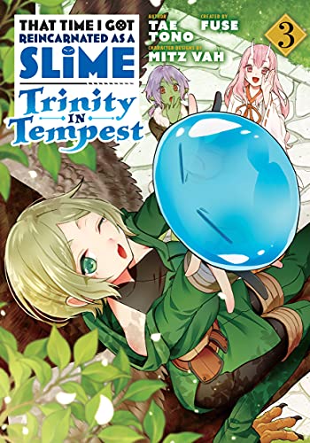 Manga cover: green-haired girl holding a large, blue slime orb.