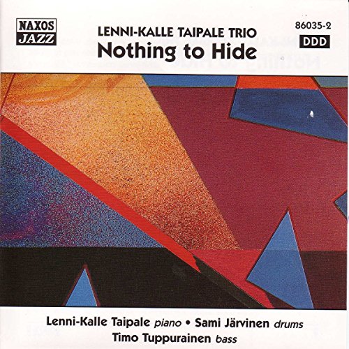 CD cover for Lenni-Kalle Taipale Trio’s “Nothing to Hide” with abstract art.