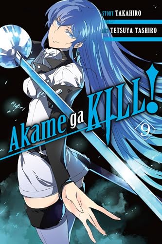 Akame Ga Kill! volume 9 cover: a blue-haired woman with a sword.