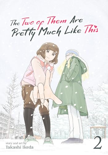 Manga cover with two young women in winter clothing, snowy background.