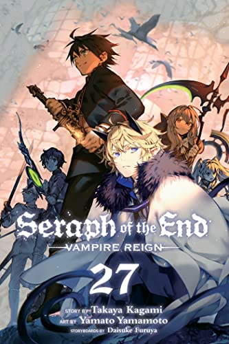 MSSeraf of the End Vol. 27 manga cover featuring several anime characters and weapons.