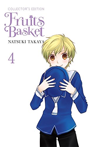 Fruits Basket" Vol. 4 cover: blonde boy in blue uniform hugging a sphere.