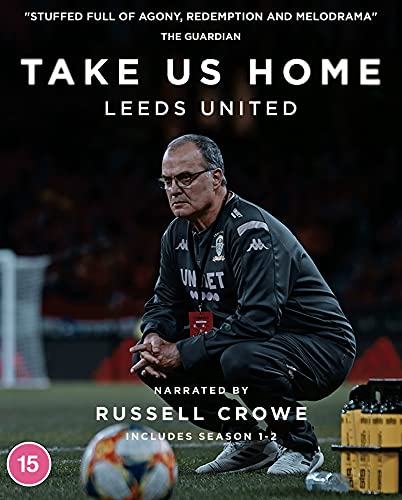 Blu-ray cover for “Take Us Home Leeds United” featuring manager Marcelo Bielsa.