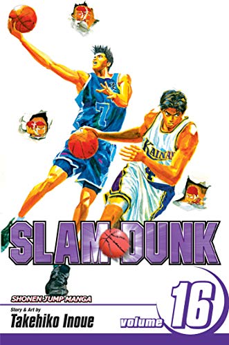 “Slam Dunk, Vol. 16” manga cover: basketball players in action, number 16.