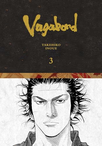 Vagabond Definitive Edition volume 3 cover featuring a black and white portrait of Musashi.