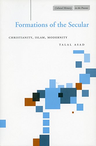 Book cover: "Formations of the Secular: Christianity" with abstract blue design.