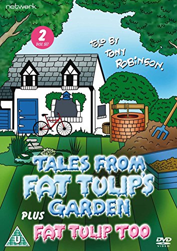 DVD cover art for Tales From Fat Tulip's Garden featuring a cartoon house and garden.