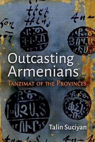 Book cover: "Outcasting Armenians" with Armenian script and seals.