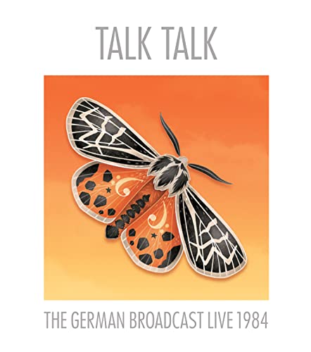 Talk Talk album cover: moth illustration on orange background, 1984.