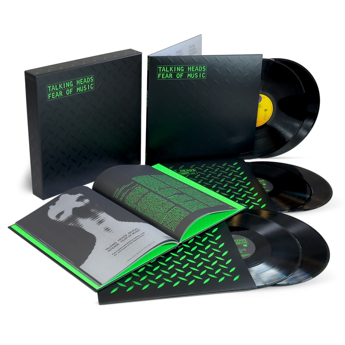 Talking Heads “Fear of Music” Super Deluxe Edition vinyl records and booklet.