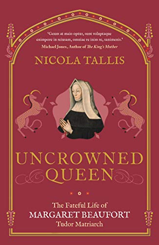 Book cover featuring a portrait of Margaret Beaufort on a red, ornate background.