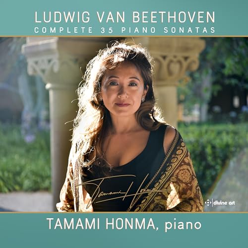 CD cover featuring pianist Tamami Honma and text: Beethoven piano sonatas.