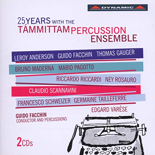 CD cover for “Tammittam Perc Ensemble - 25 Years” with composers listed.