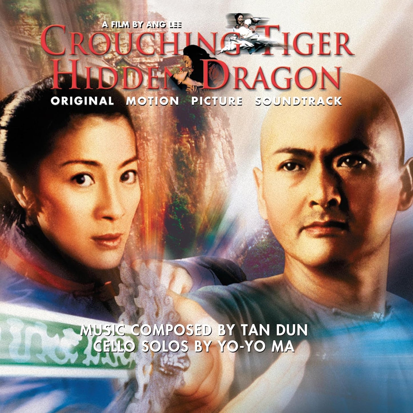 āCrouching Tiger Hidden Dragonā soundtrack vinyl cover with film portraits.