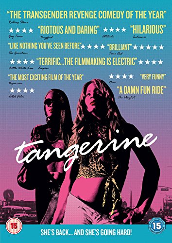 DVD cover for "Tangerine" featuring two women in pink and black.