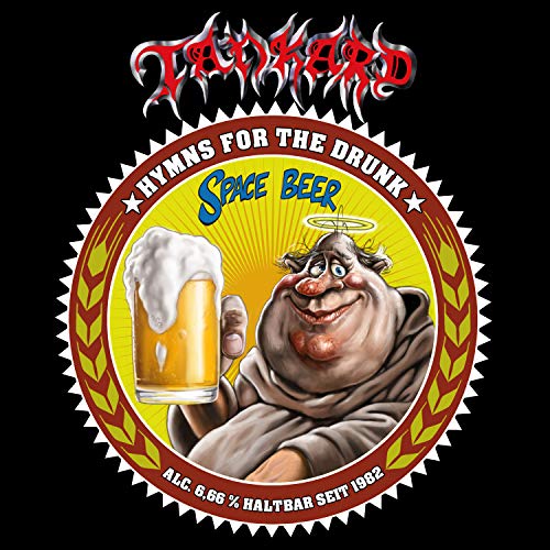 Tankard CD cover: cartoon drunkard holding a frothy beer in a circle.