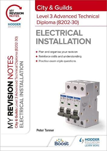 Electrical installation revision notes book with circuit breaker image.