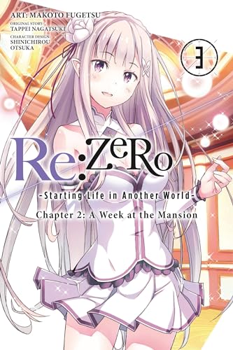 Manga cover featuring a young woman with long white hair, “Re:ZERO” title.