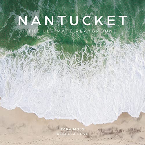 Book cover for "Nantucket" with an aerial view of a foamy beach.