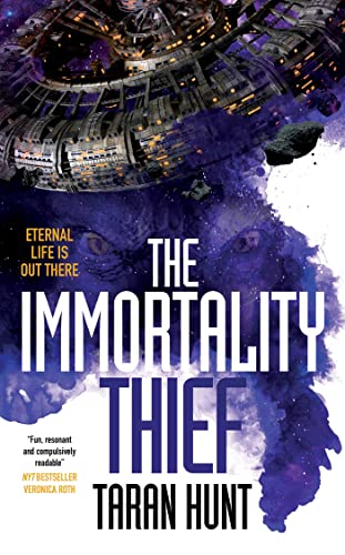 Book cover: spaceship, purple nebula, and large white title text.