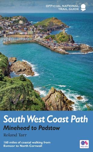 Book cover depicting a coastal view of Minehead, England, and trail guide text.